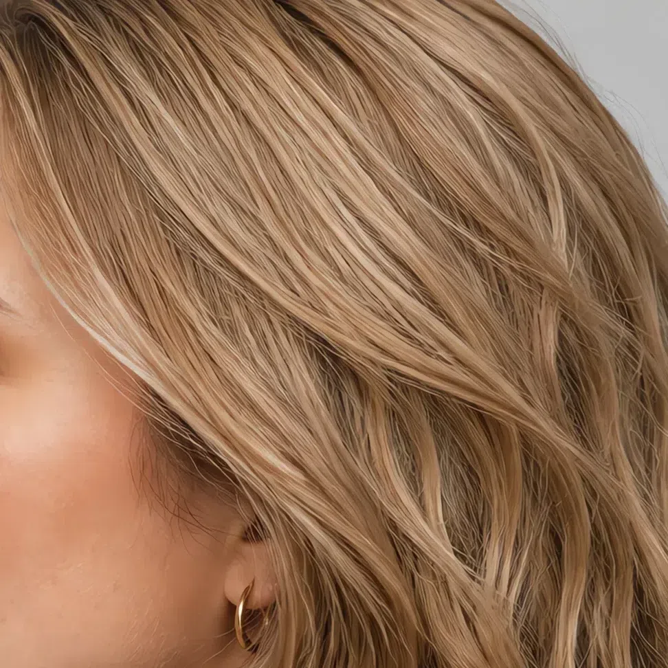 Golden beige blonde hair color for Soft Autumn