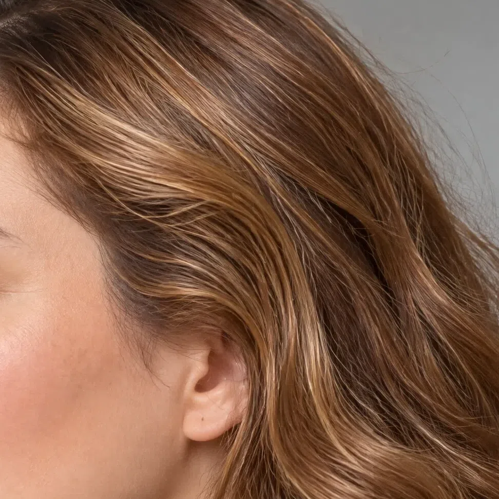 Warm light brown Bright Spring hair with a golden-caramel undertone