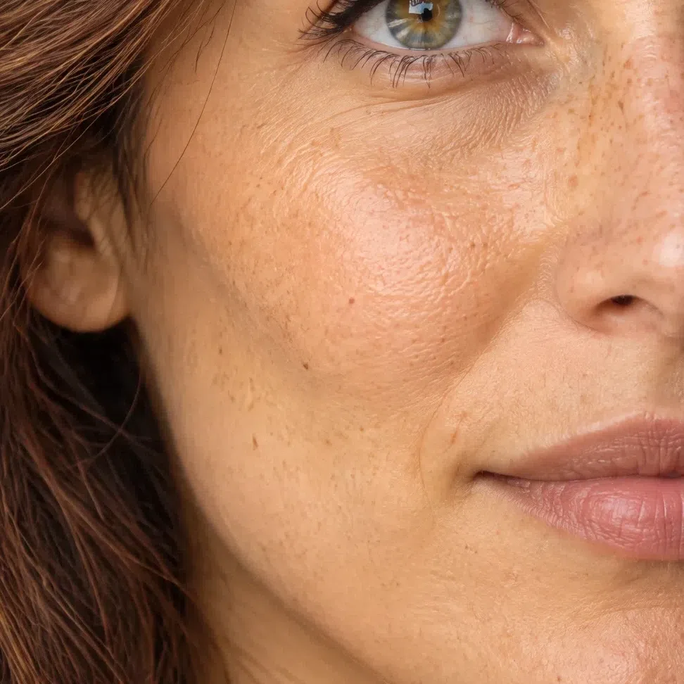 Light olive Bright Spring cheek skin showing a clear golden undertone