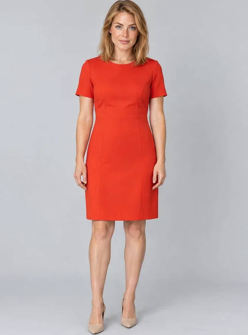 Chili sheath dress, Bright Spring capsule wardrobe, Fair complexion