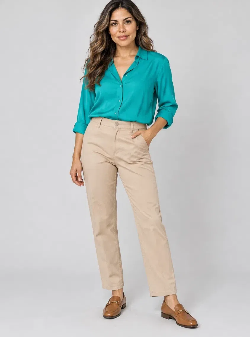Peacock silk blouse, Bright Spring capsule wardrobe, Medium complexion