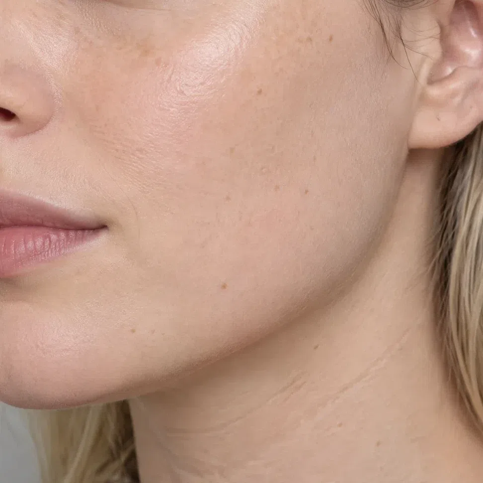 Warm ivory foundation matched to a fair Bright Spring complexion