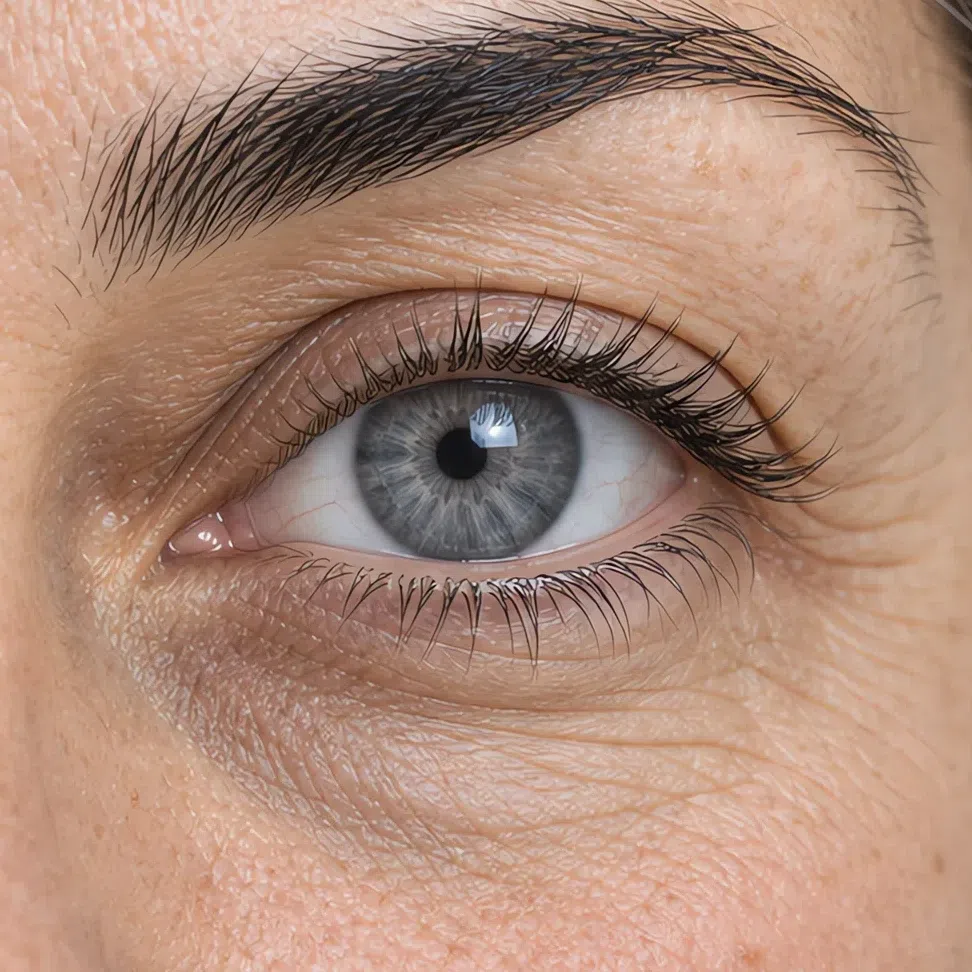 Steel gray Cool Summer eye with the faintest blue
