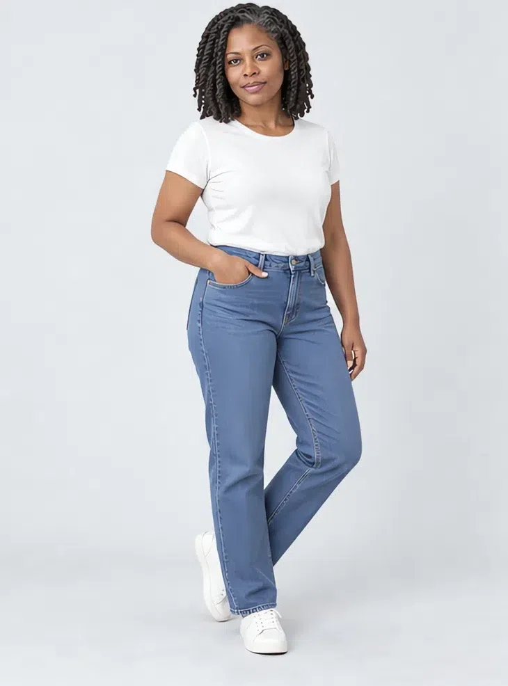 Cornflower straight jeans, Cool Summer capsule wardrobe, Deep complexion