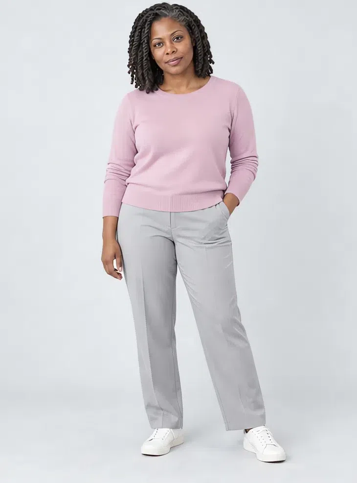 Rose quartz cashmere sweater, Cool Summer capsule wardrobe, Deep complexion