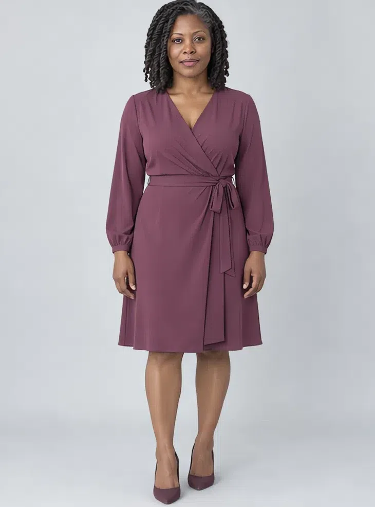 Mulberry wrap dress, Cool Summer capsule wardrobe, Deep complexion