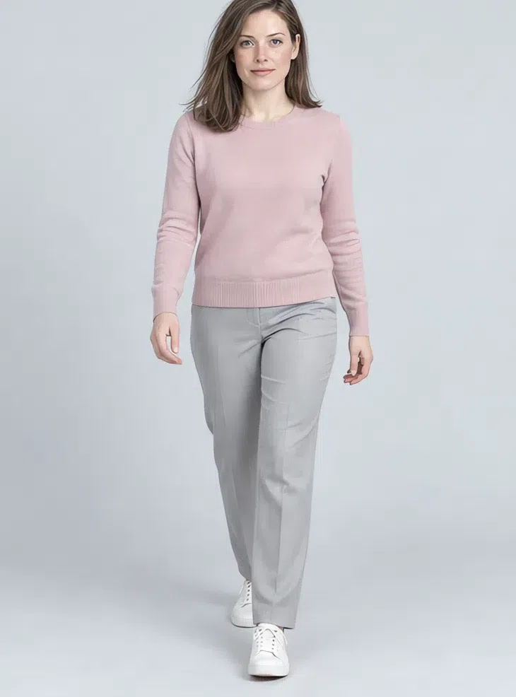 Rose quartz cashmere sweater, Cool Summer capsule wardrobe, Fair complexion