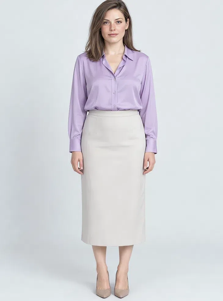 Thistle silk blouse, Cool Summer capsule wardrobe, Fair complexion