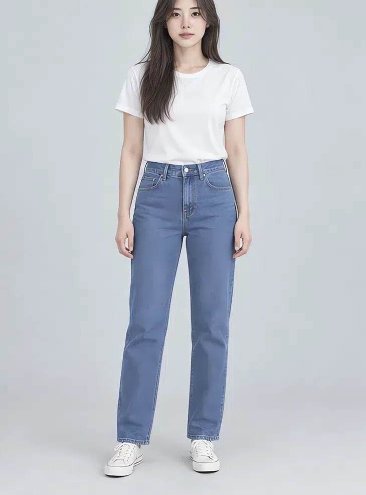 Cornflower straight jeans, Cool Summer capsule wardrobe, Medium complexion