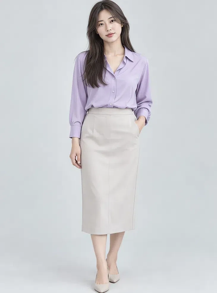 Thistle silk blouse, Cool Summer capsule wardrobe, Medium complexion