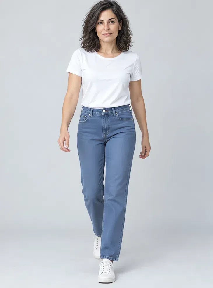 Cornflower straight jeans, Cool Summer capsule wardrobe, Light complexion