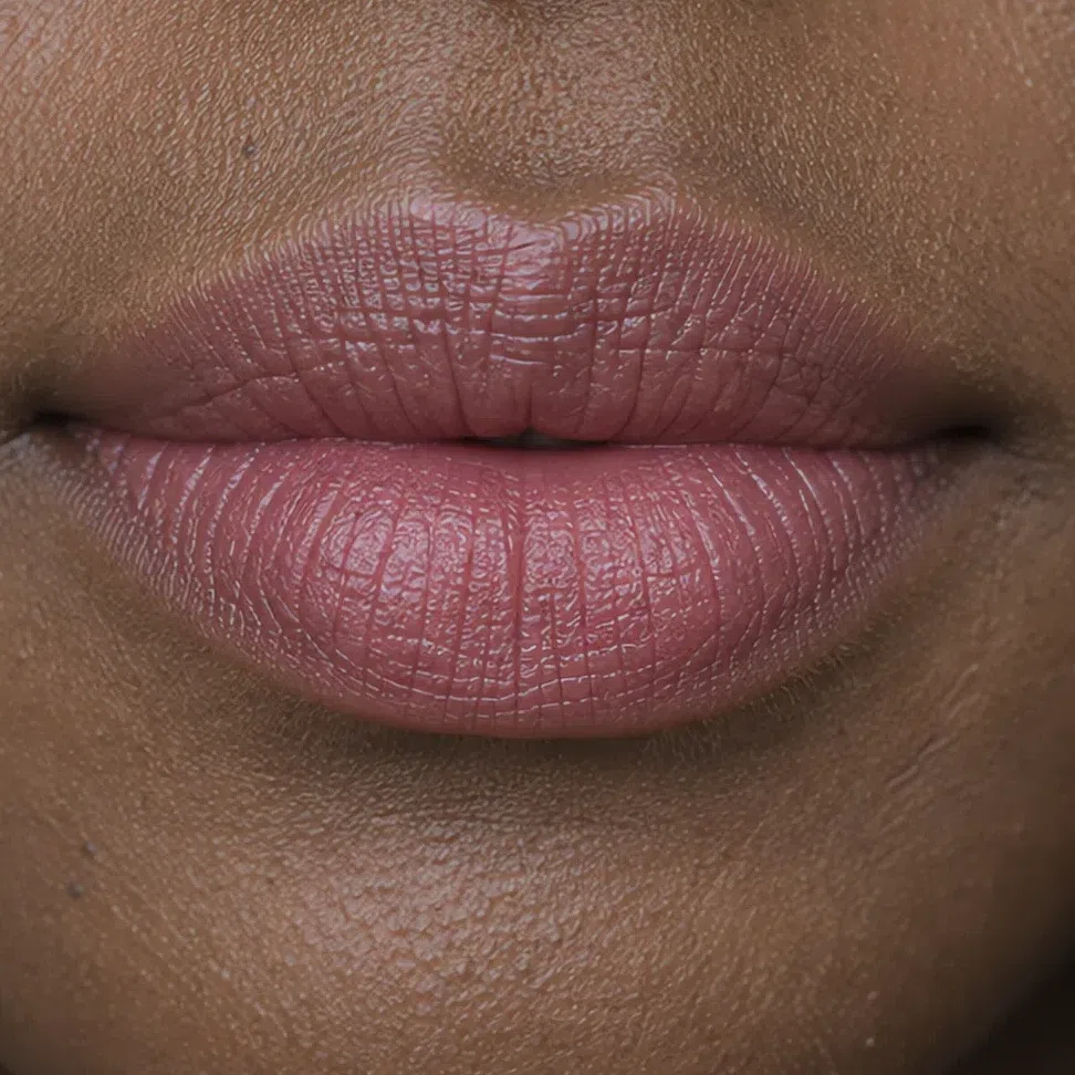 Cool Summer daytime lip on a deep complexion