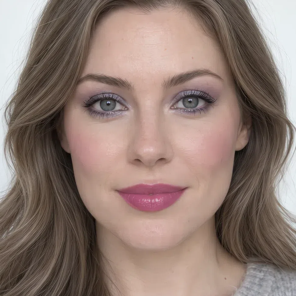 Dinner Cool Summer makeup on light skin - berry flush and matte fuchsia