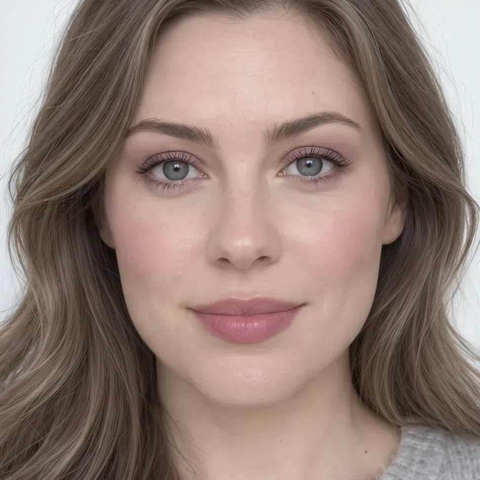 Work Cool Summer makeup on light skin - lilac pink blush and cool pink lip