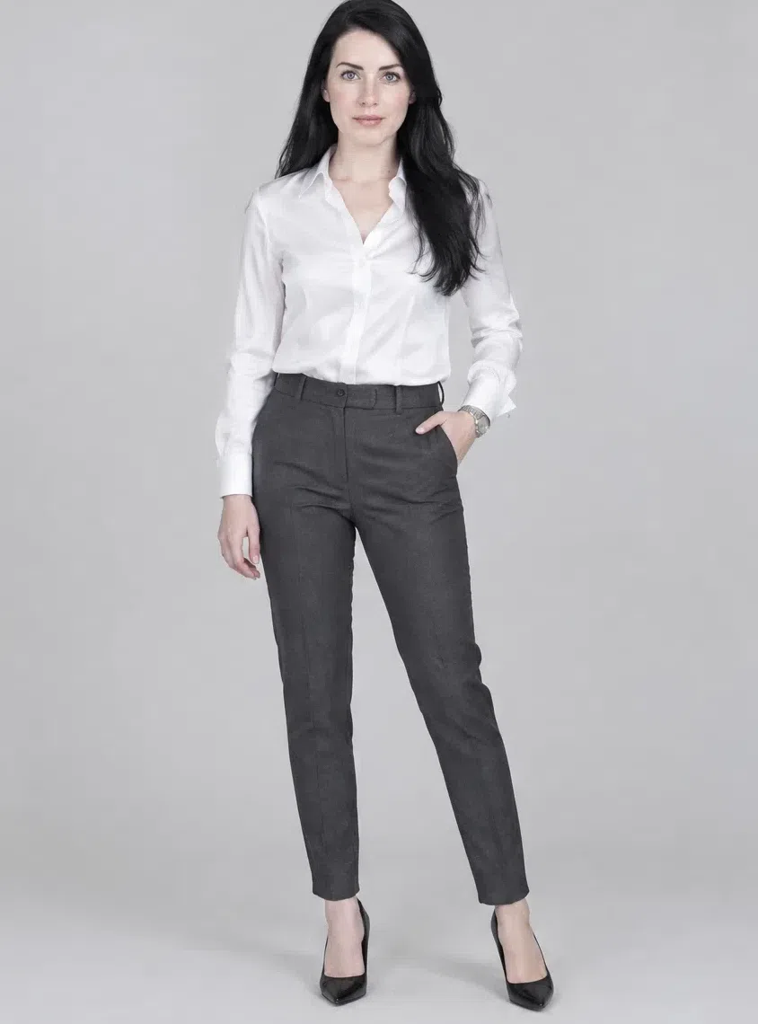 Optic white silk blouse, Cool Winter capsule wardrobe, Fair complexion