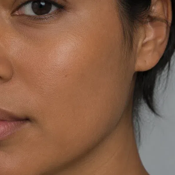 A deep, even golden-bronze tan settled into medium Deep Autumn skin