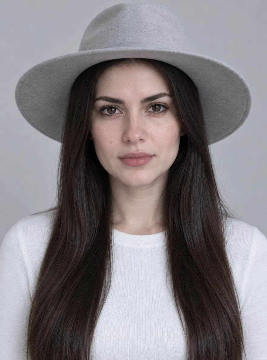 Hat recolored in Deep Winter shades over a neutral knit