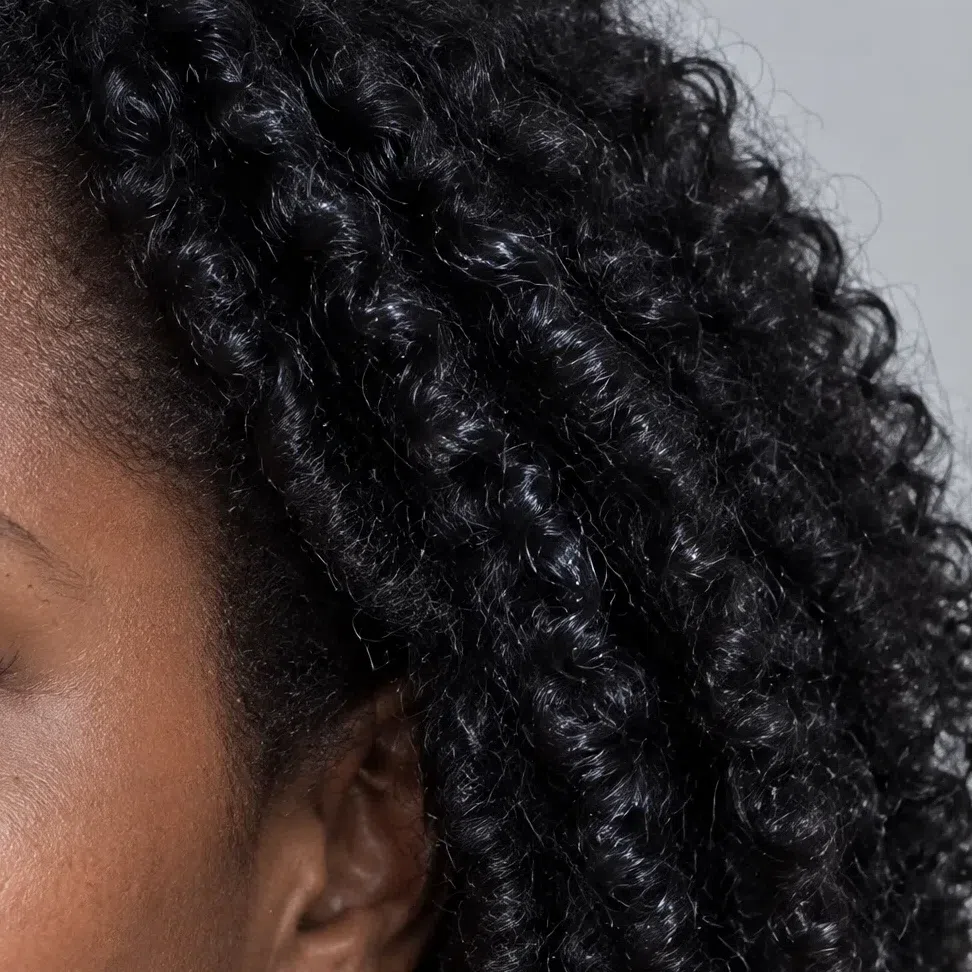 Blue-black Deep Winter coils with a blue-violet shine