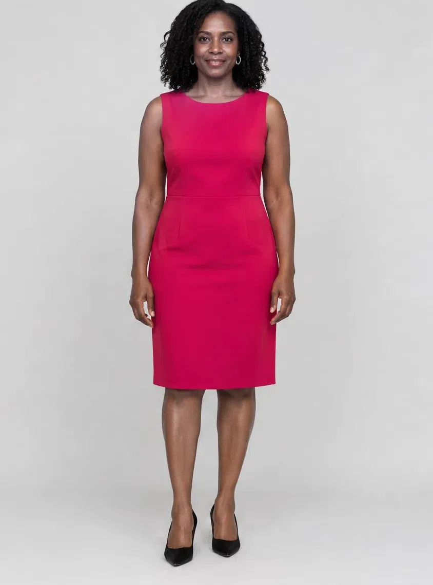 Magenta sheath dress, Deep Winter capsule wardrobe, Deep complexion