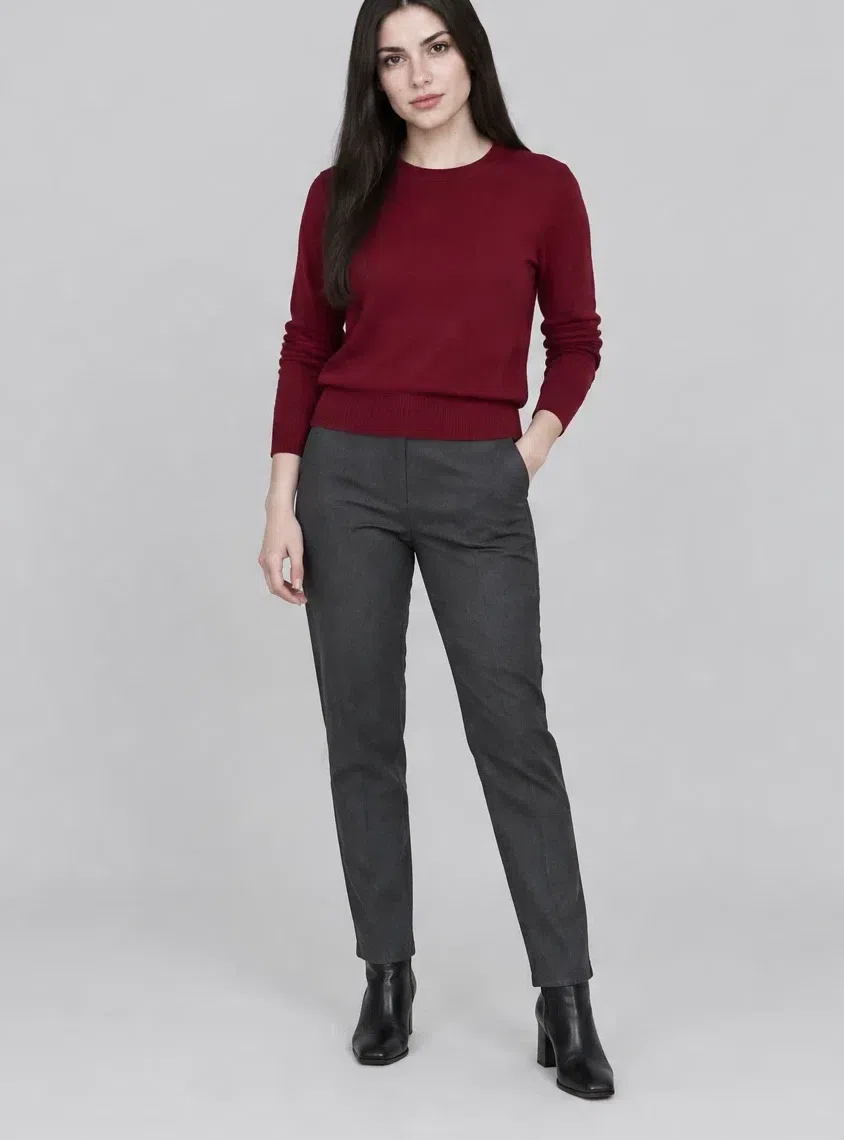 Merlot cashmere sweater, Deep Winter capsule wardrobe, Fair complexion