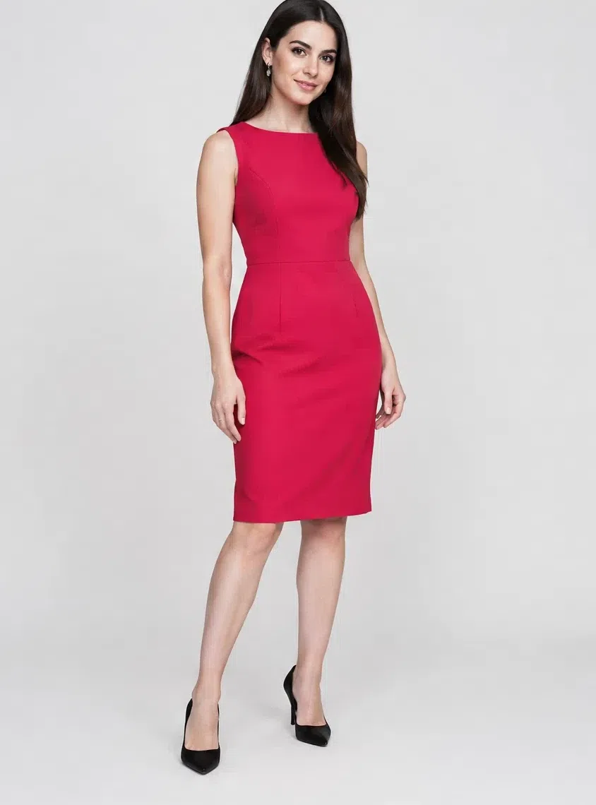 Magenta sheath dress, Deep Winter capsule wardrobe, Fair complexion