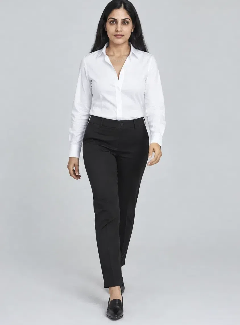 Optic white cotton shirt, Deep Winter capsule wardrobe, Medium complexion