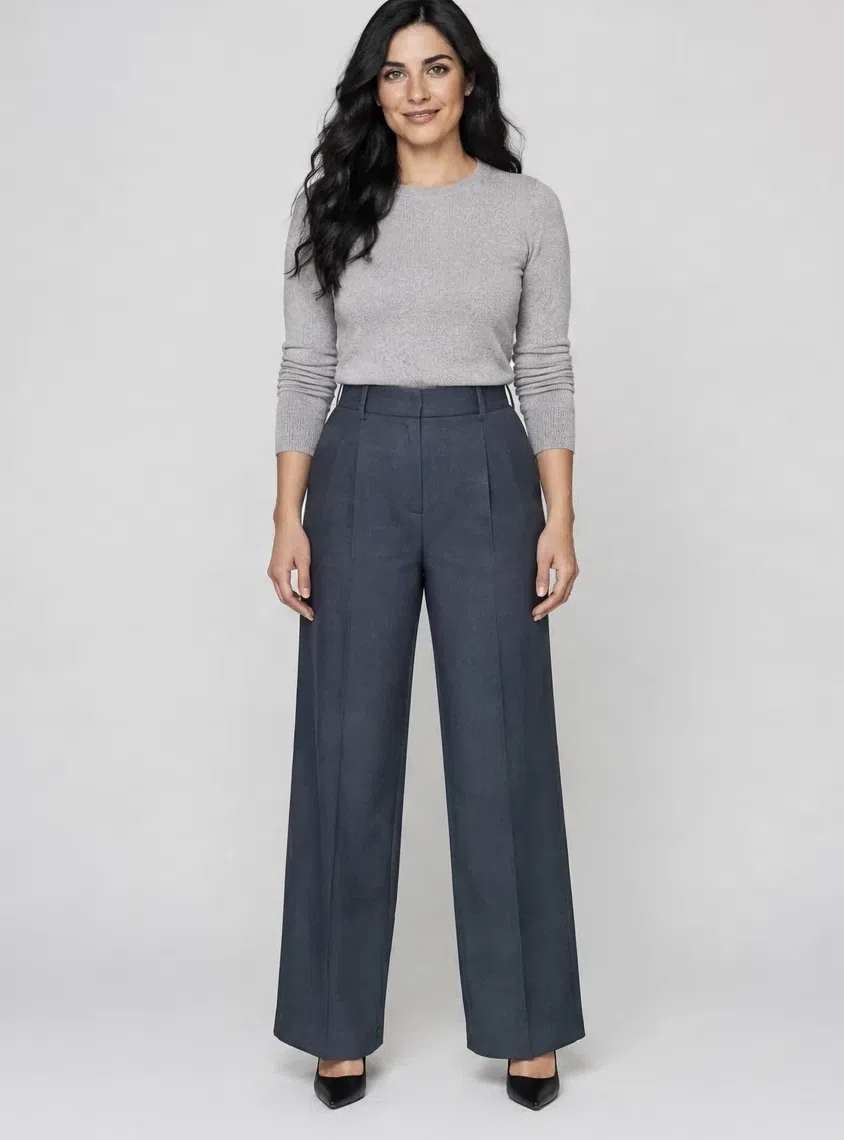 Charcoal tailored trousers, Deep Winter capsule wardrobe, Light complexion