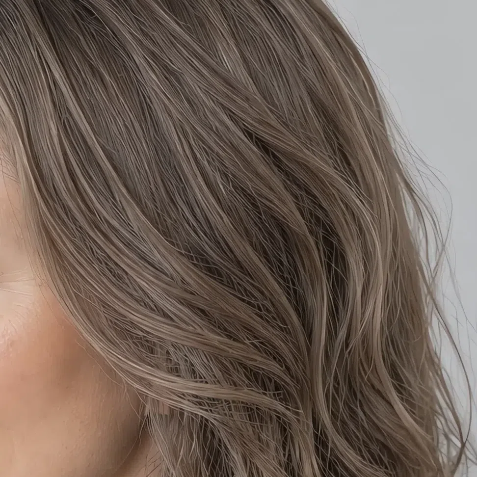 Light ash brown Light Summer hair at level 7