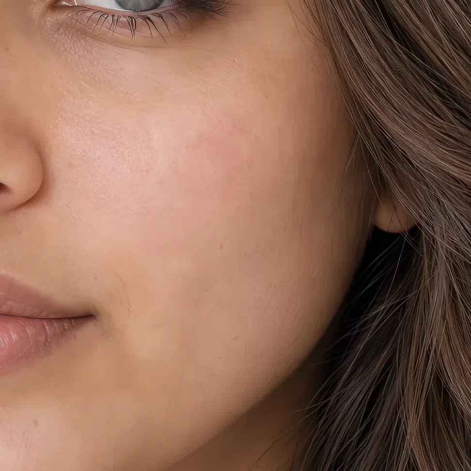 Light Summer skin after sun on a medium cool-beige complexion - pink rather than bronze