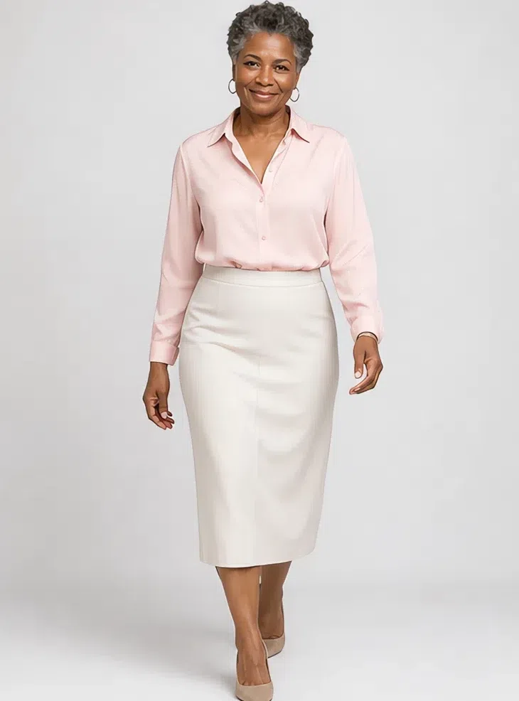 Peony silk blouse, Light Summer capsule wardrobe, Deep complexion