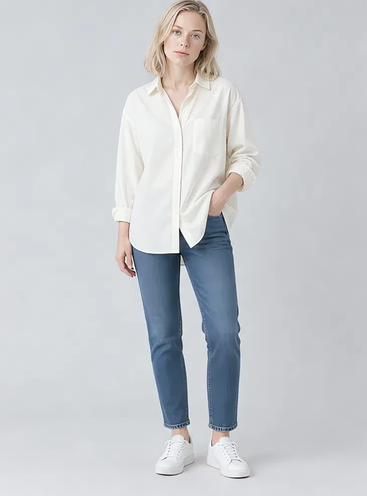 Chalk cotton shirt, Light Summer capsule wardrobe, Fair complexion