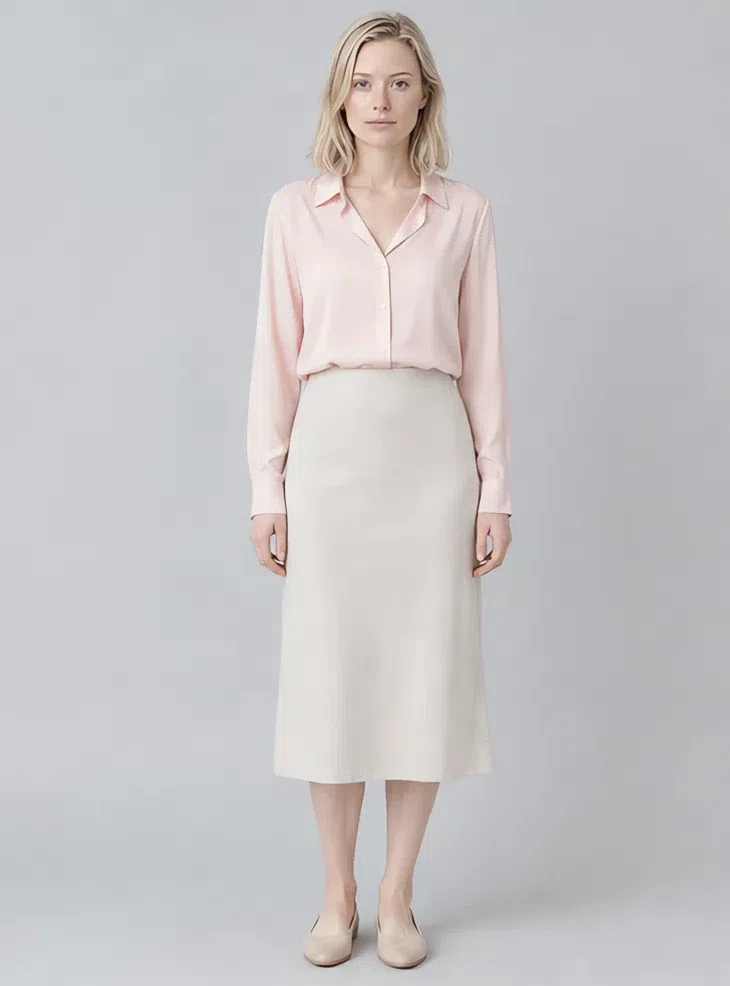 Peony silk blouse, Light Summer capsule wardrobe, Fair complexion
