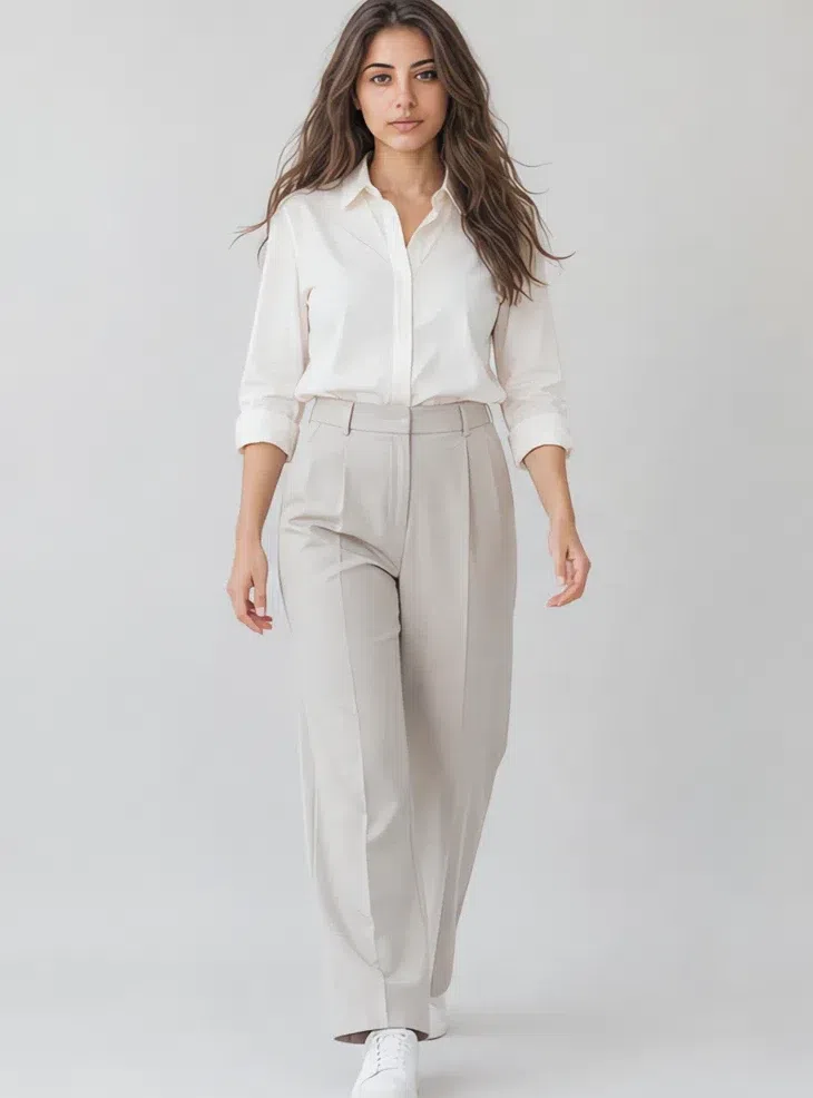 Pebble tailored trousers, Light Summer capsule wardrobe, Medium complexion