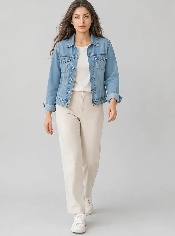 Denim jacket, Light Summer capsule wardrobe, Medium complexion
