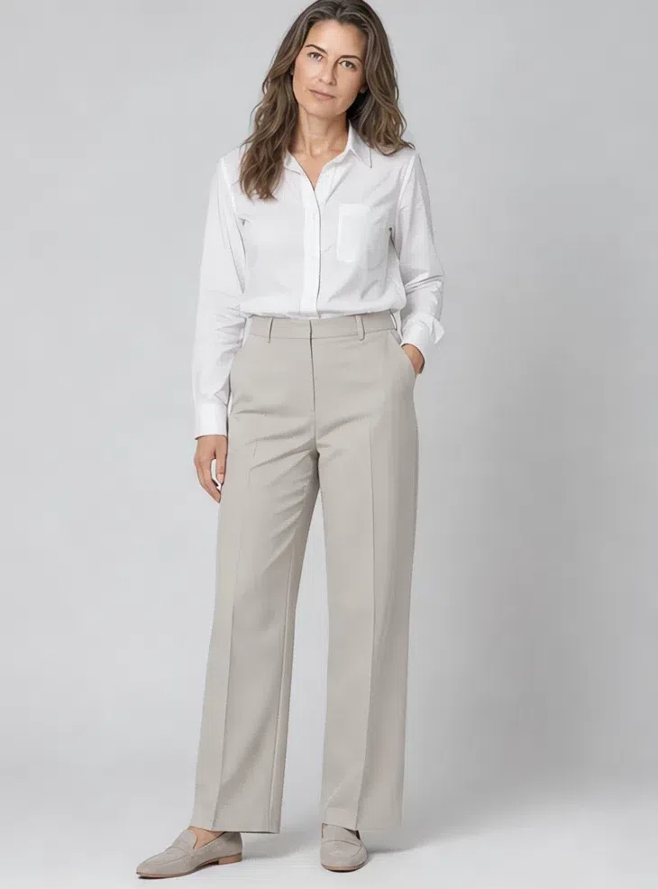 Pebble tailored trousers, Light Summer capsule wardrobe, Light complexion
