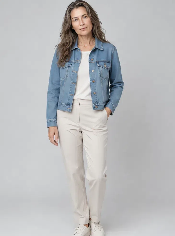 Denim jacket, Light Summer capsule wardrobe, Light complexion