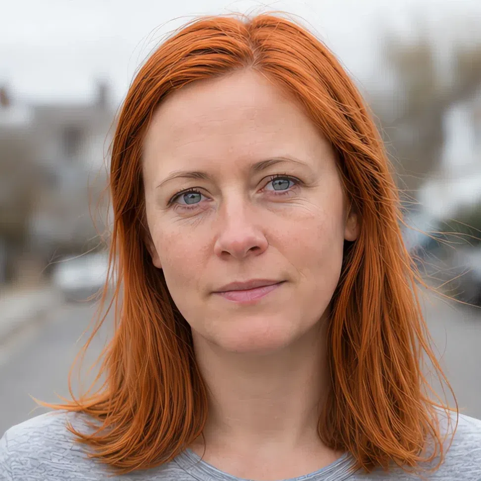 Copper hair color on a Light Summer woman