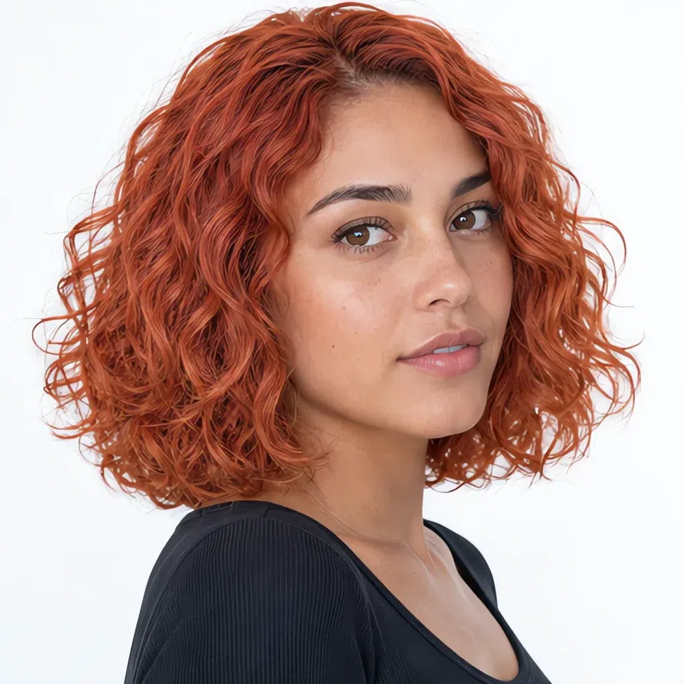 A Light Summer woman with a medium complexion and a bright clear red at level 8