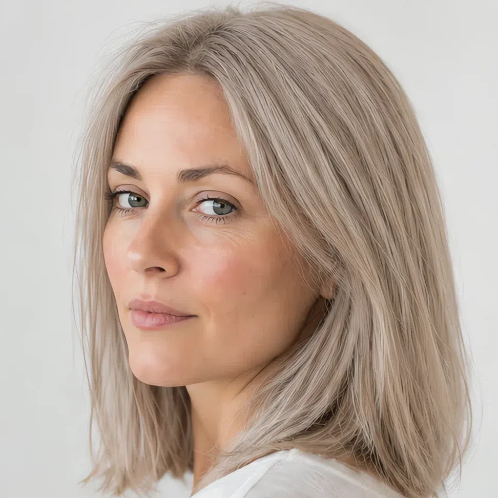 Level 8 pearl hair color, an 8.2, on a Light Summer woman