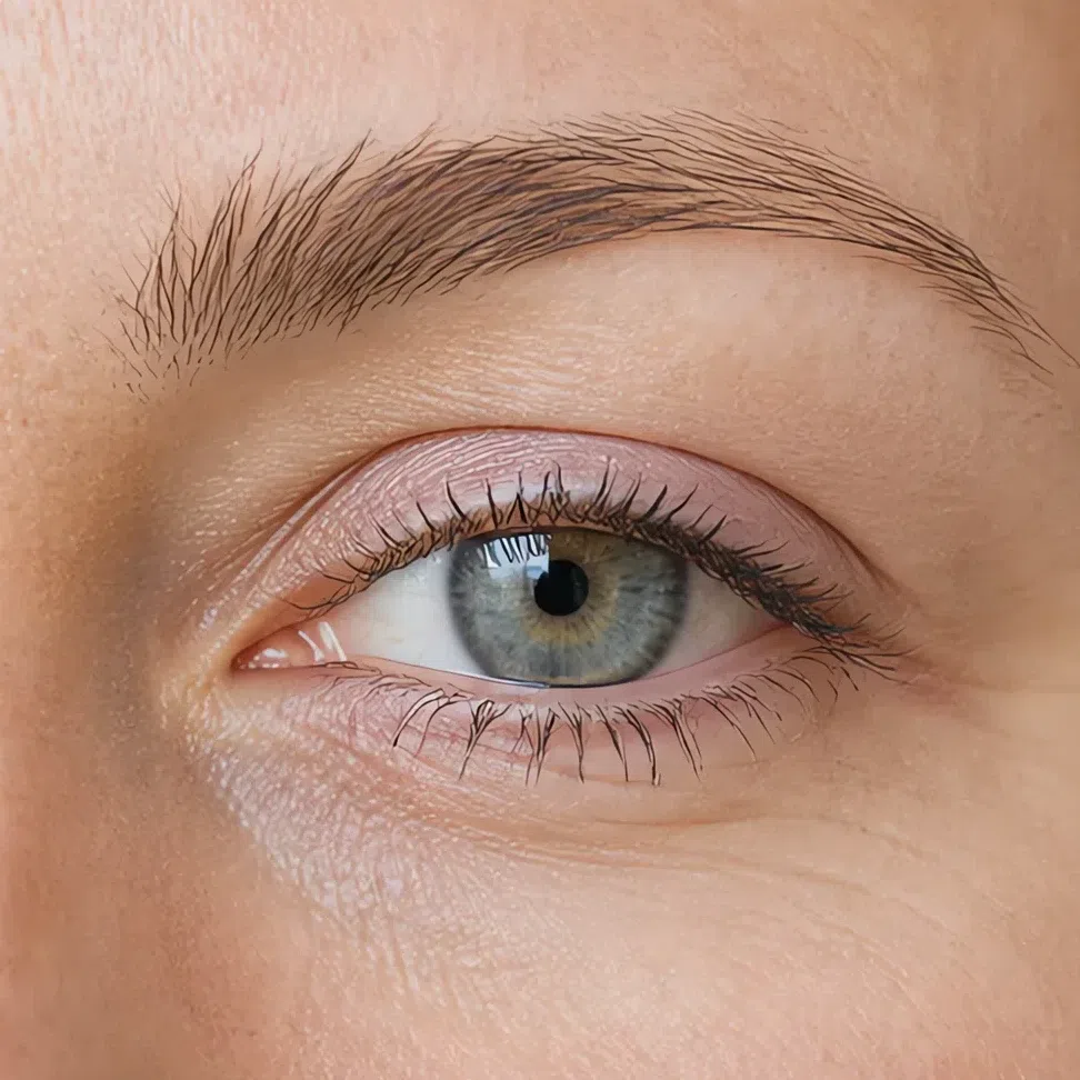 Light Summer daytime eye makeup on a medium complexion