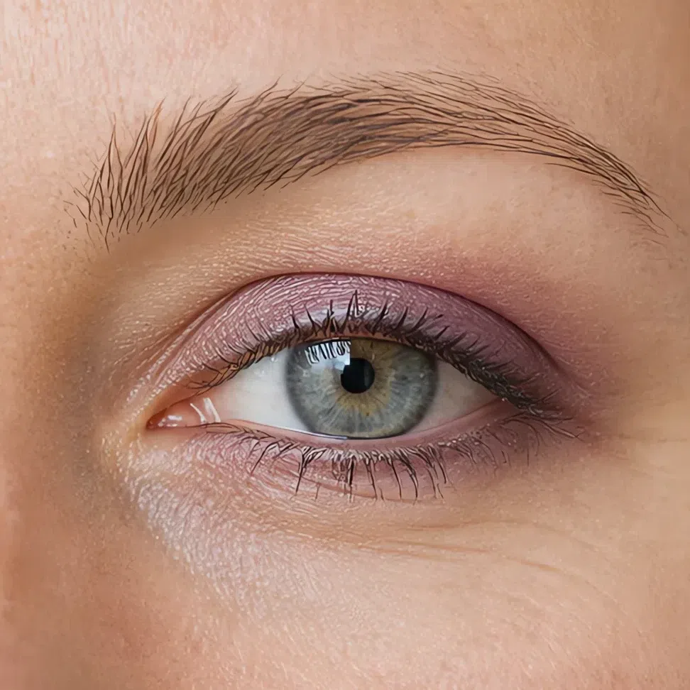 Light Summer evening eye makeup on a medium complexion