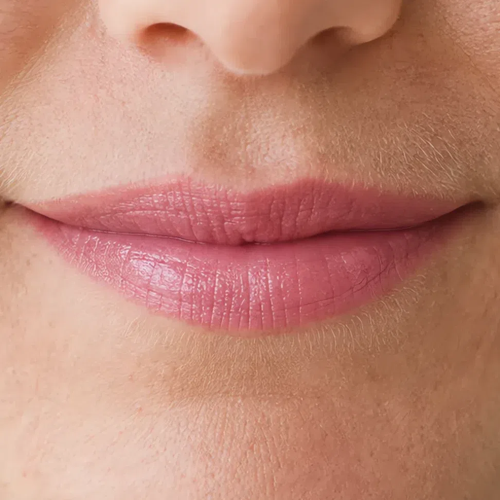 The same lipstick in a soft satin finish