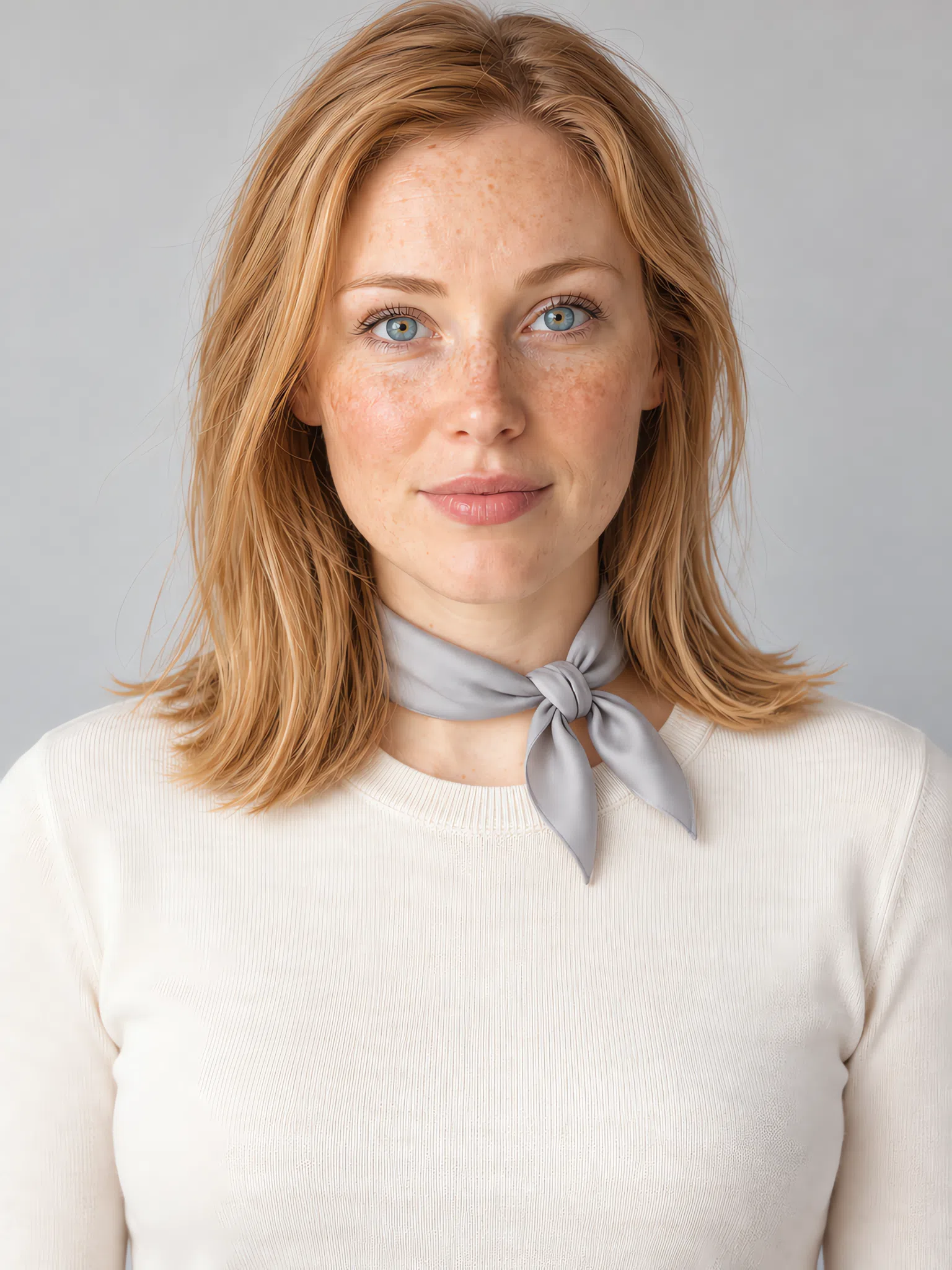 Small silk kerchief recolored through Light Spring shades at the neck
