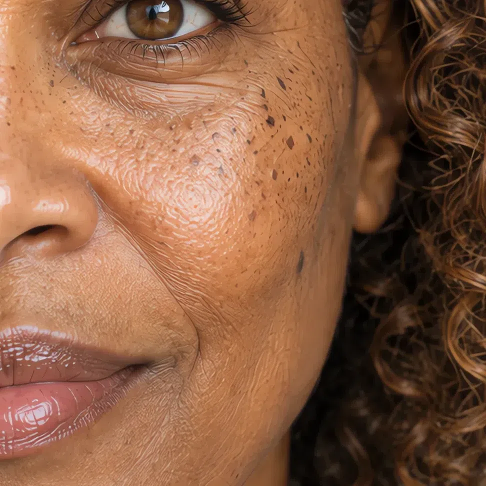 Deep brown Light Spring skin with a clear golden undertone