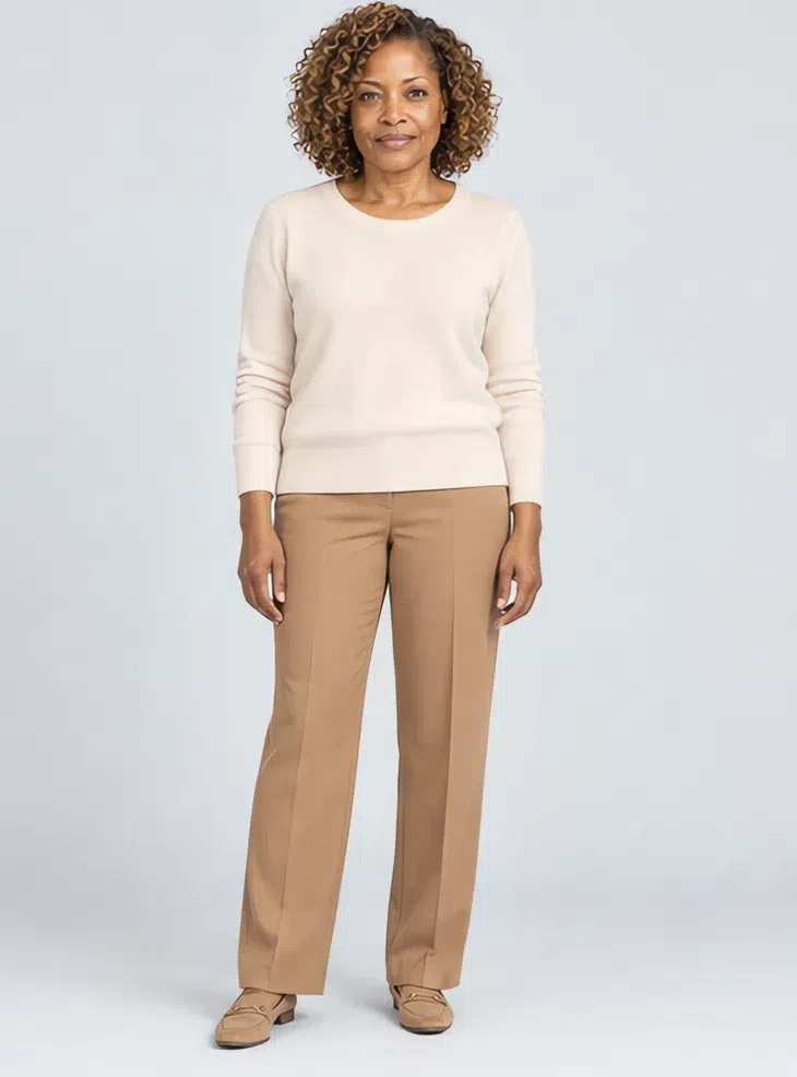 Ivory cashmere sweater, Light Spring capsule wardrobe, Deep complexion