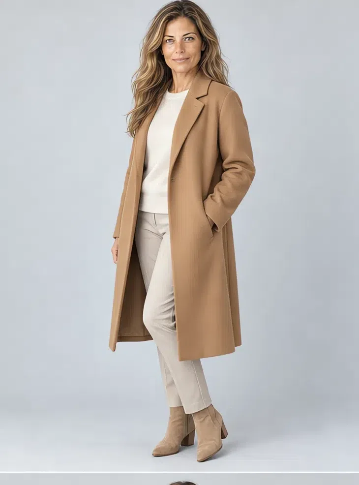 Camel wool coat, Light Spring capsule wardrobe, Light complexion