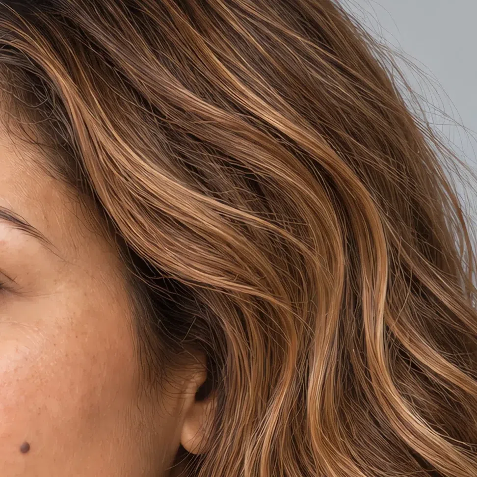 Caramel hair color for Light Spring, level 7