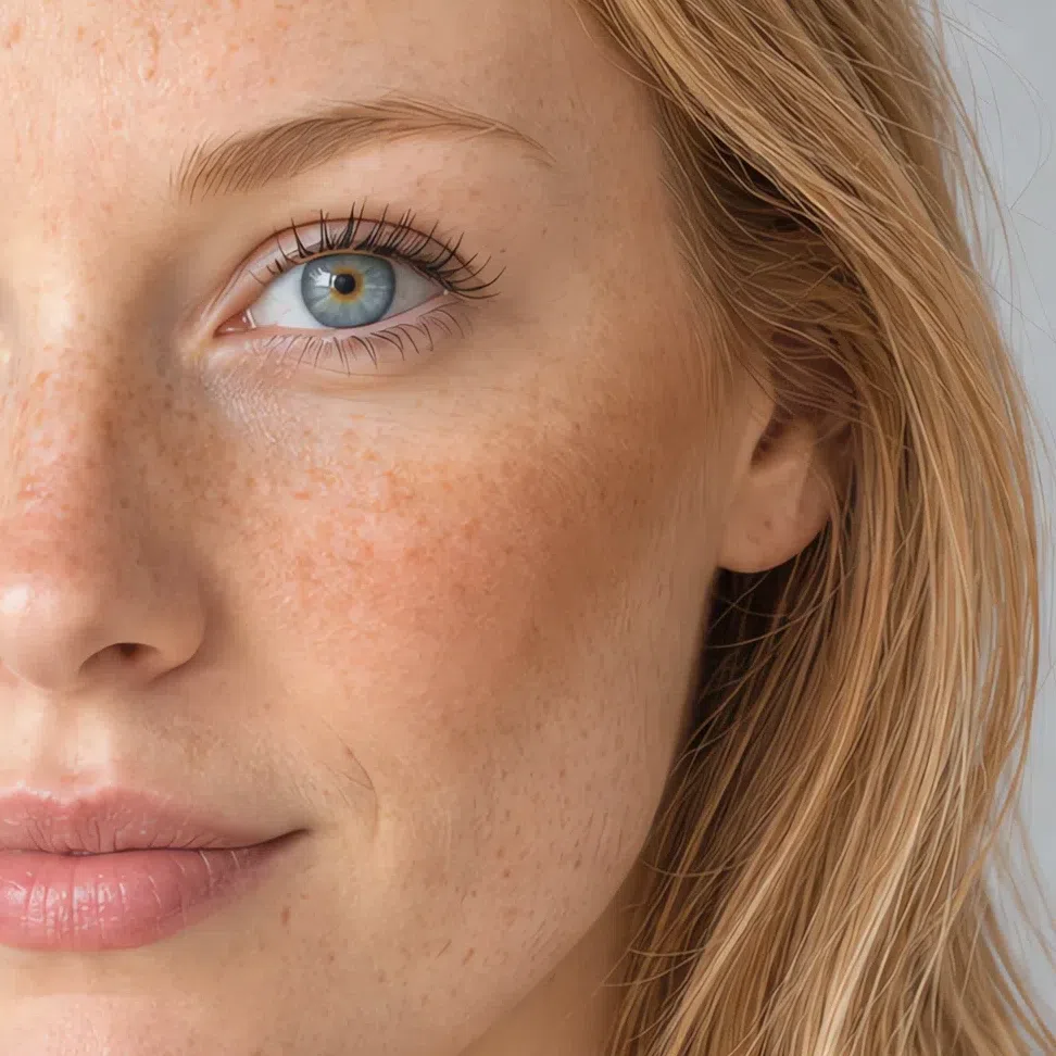 Light golden-peach bronzer on a fair Light Spring complexion