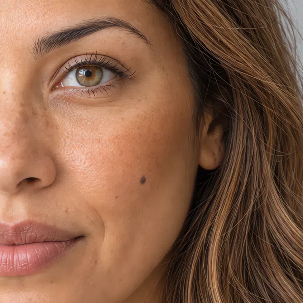 Warm honey bronzer on a medium Light Spring complexion