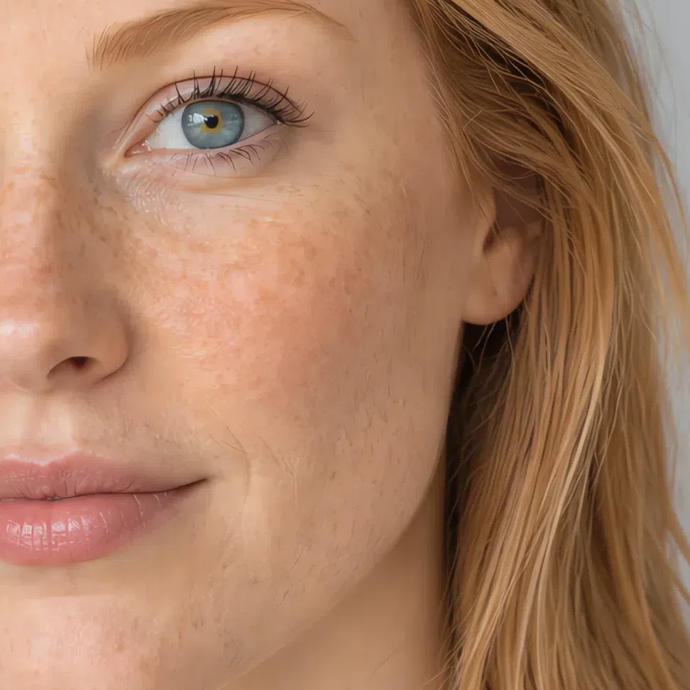 Peach-ivory foundation matched to a fair Light Spring complexion